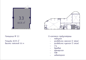 Планировка помещения № 3.3
